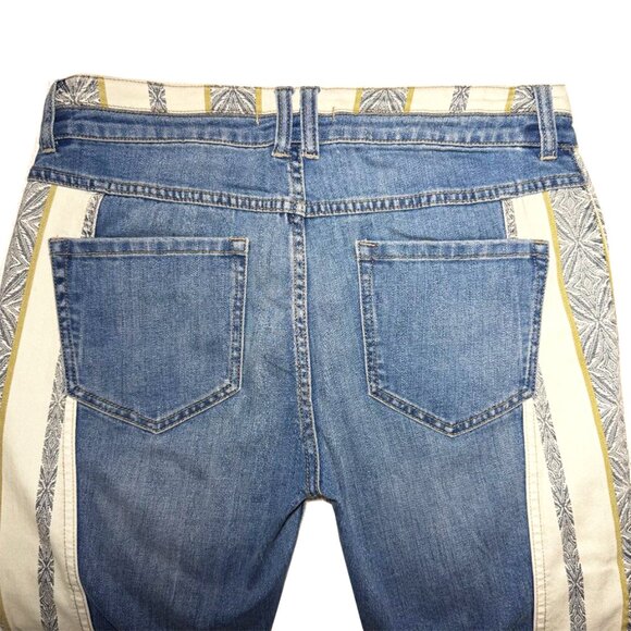 FREE PEOPLE ULTRA RARE Danica Patchwork Stripe Flare Jeans - Picture 6 of 9
